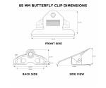 85 mm Black Butterfly Clipboard Clip 
